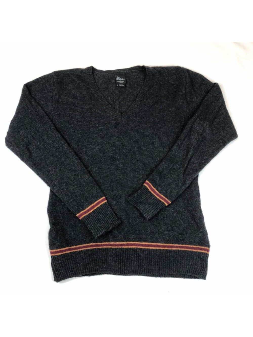 Harry Potter  Gryffindor Gray Wool Blend V neck Sweater Size XS Made in Scotland